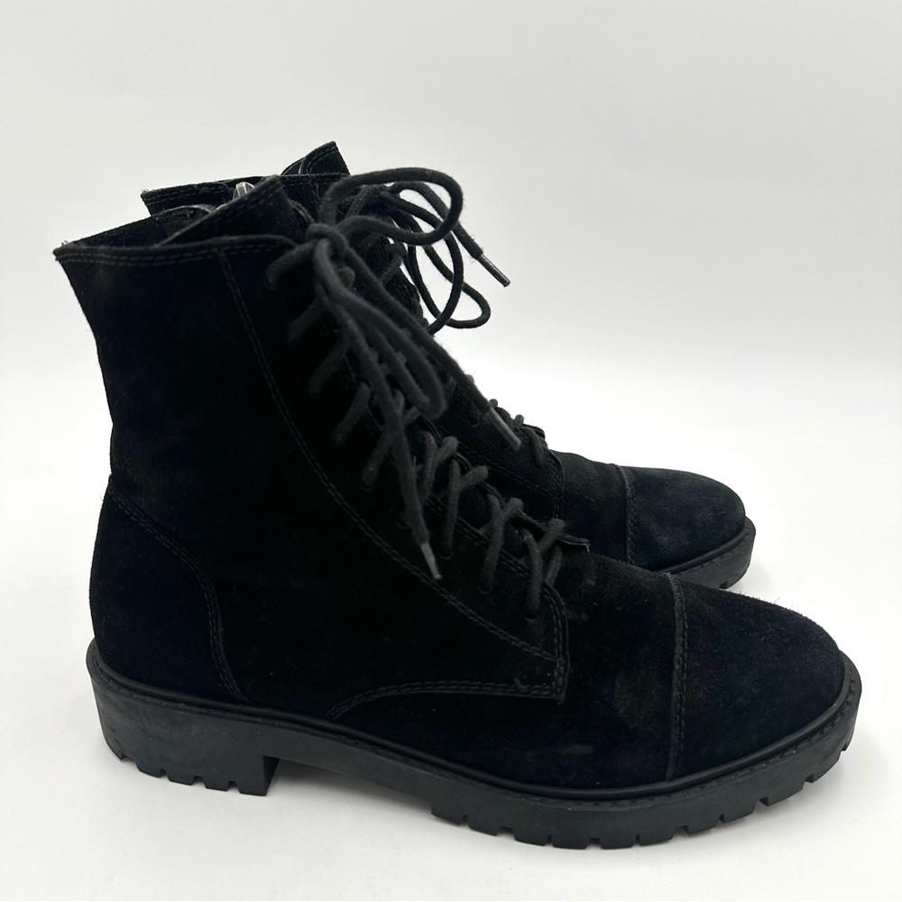 Lucky Brand Ictus Lace Up Boots Black Oiled Suede